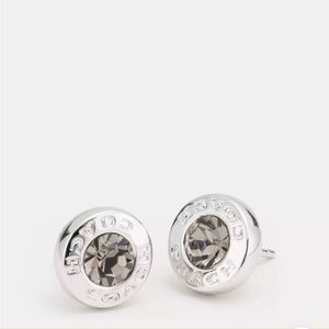 NEW Coach OPEN CIRCLE STONE STRAND EARRINGS SILVER